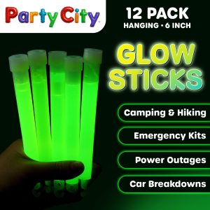 Glow Stick 6 Inch Party Favor Bulk Pack Blue and Green 12pk