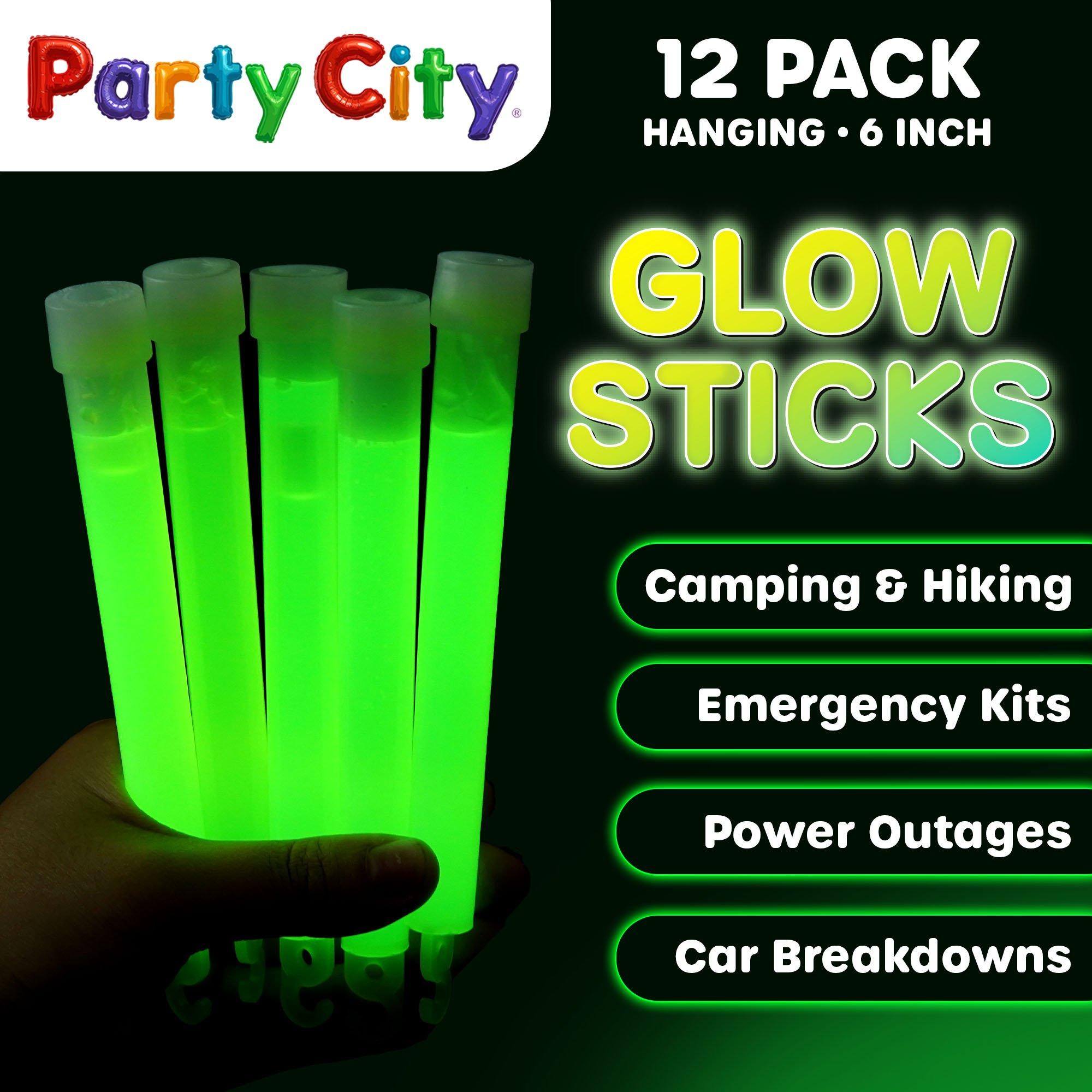 Glow Stick 6 Inch Party Favor Bulk Pack Orange Pink Green 12pk