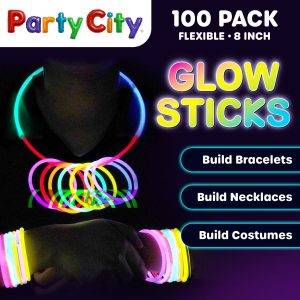 Glow Stick 8 Inch Bendable Party Favor Bulk Party Pack Multicolored 101pk
