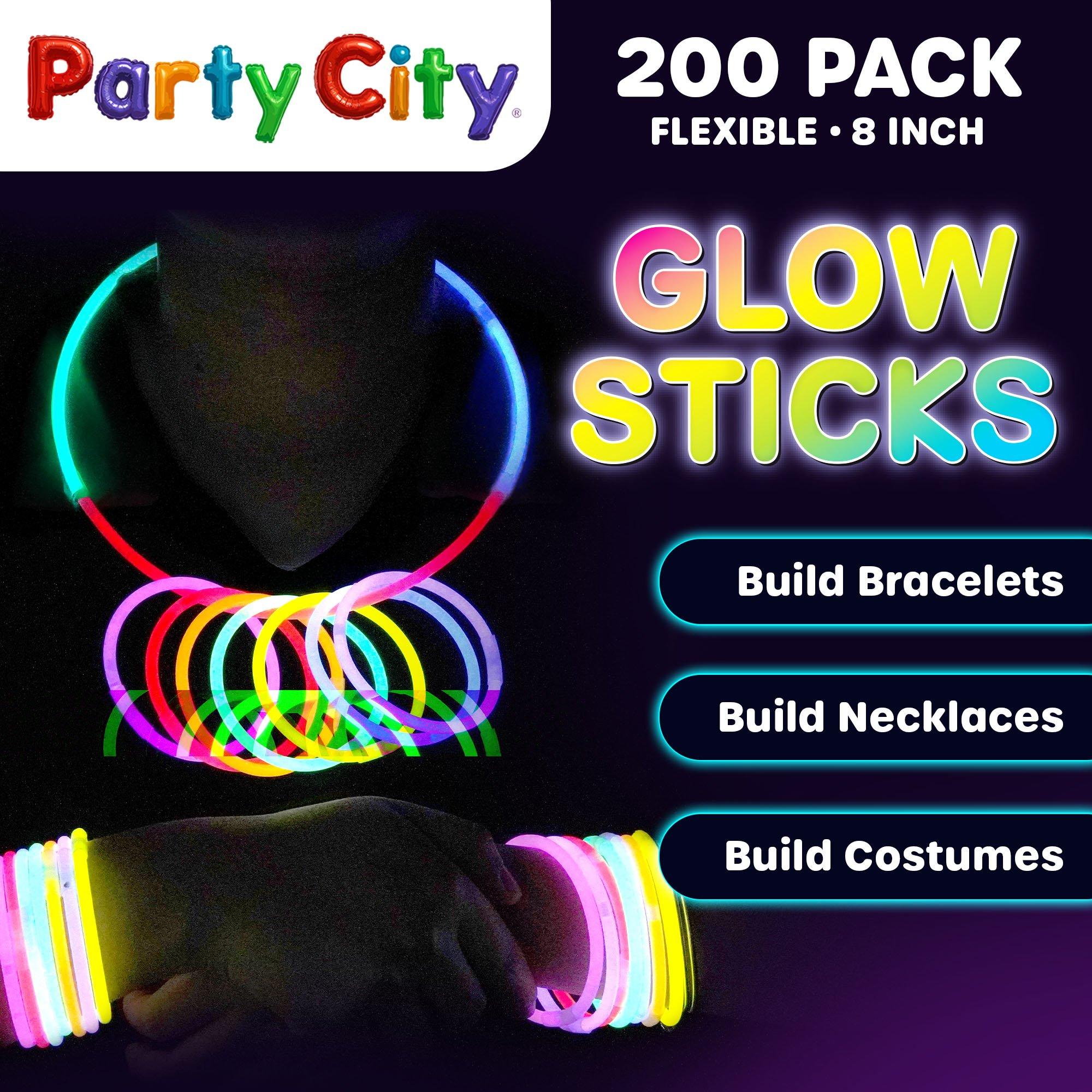 Glow Stick 8 Inch Bendable Party Favor Bulk Party Pack  Multicolored 202pk