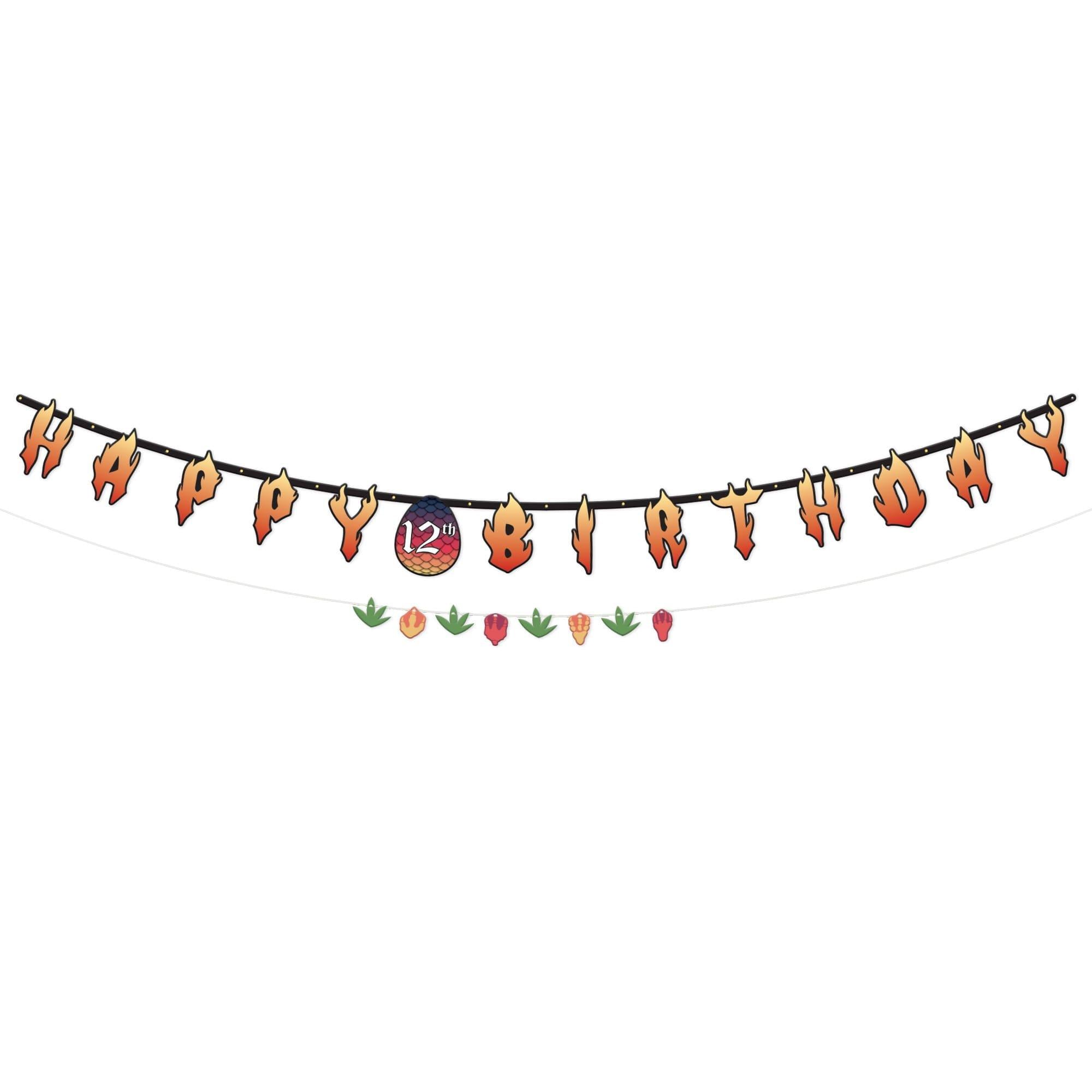 Dragon Party Personalized Banner. 2pc
