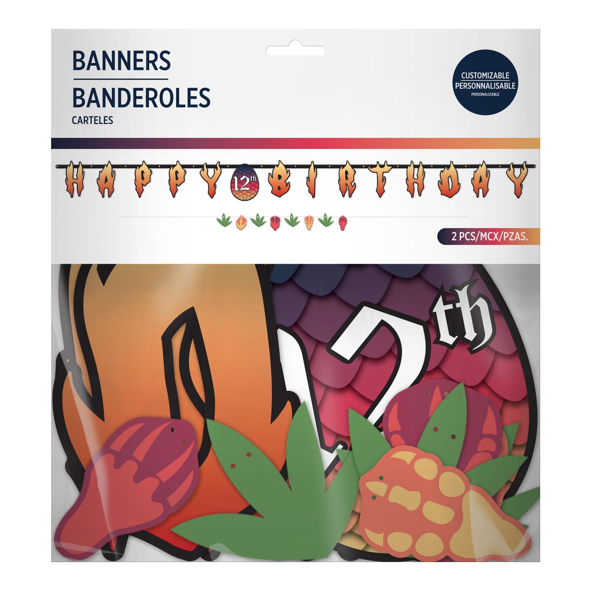 Dragon Party Personalized Banner. 2pc - Image 3