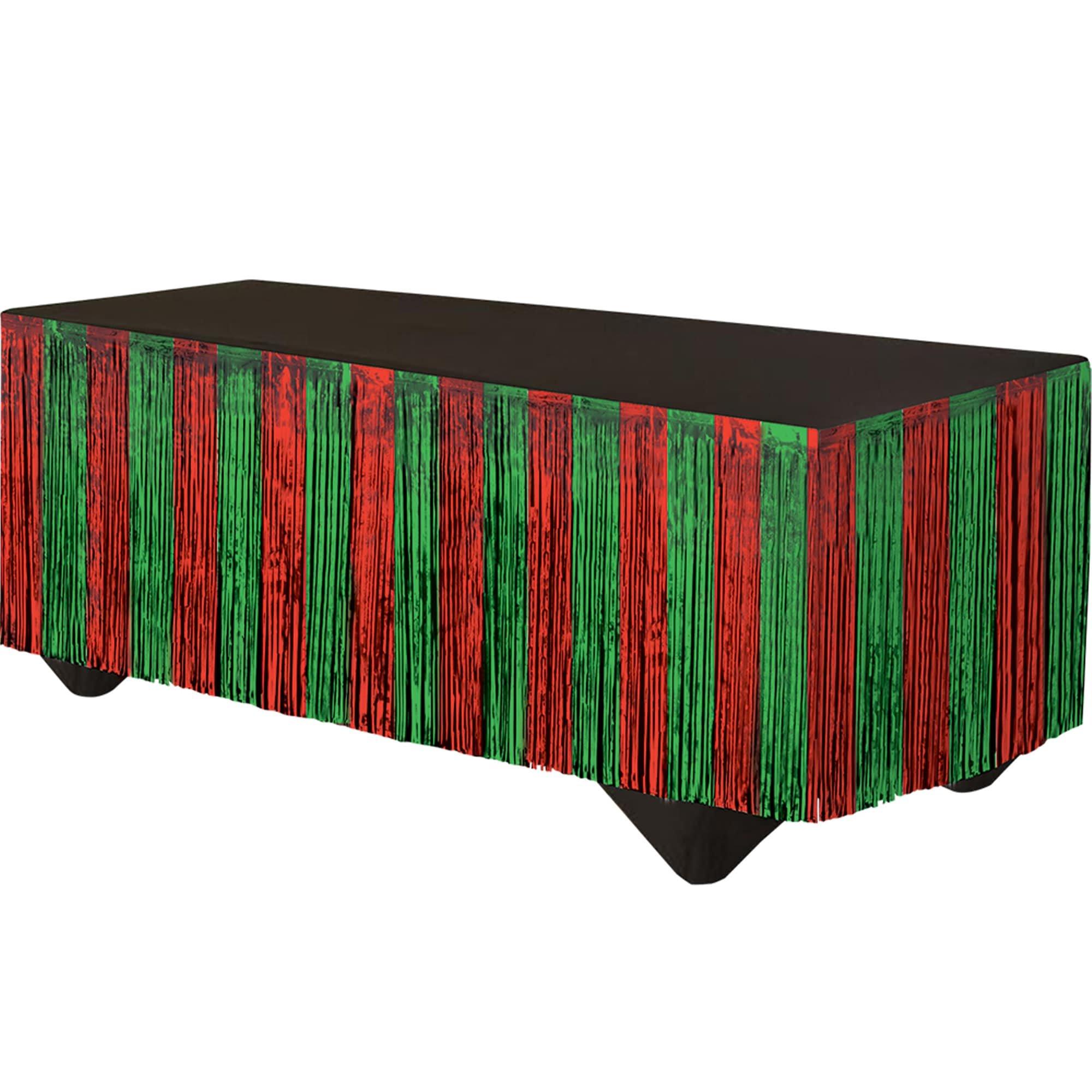 Red & Green Tinsel Table Skirt. 168
