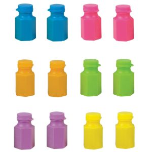 Colorful Mini Bubble Bottles ?C 12ct Party Favors