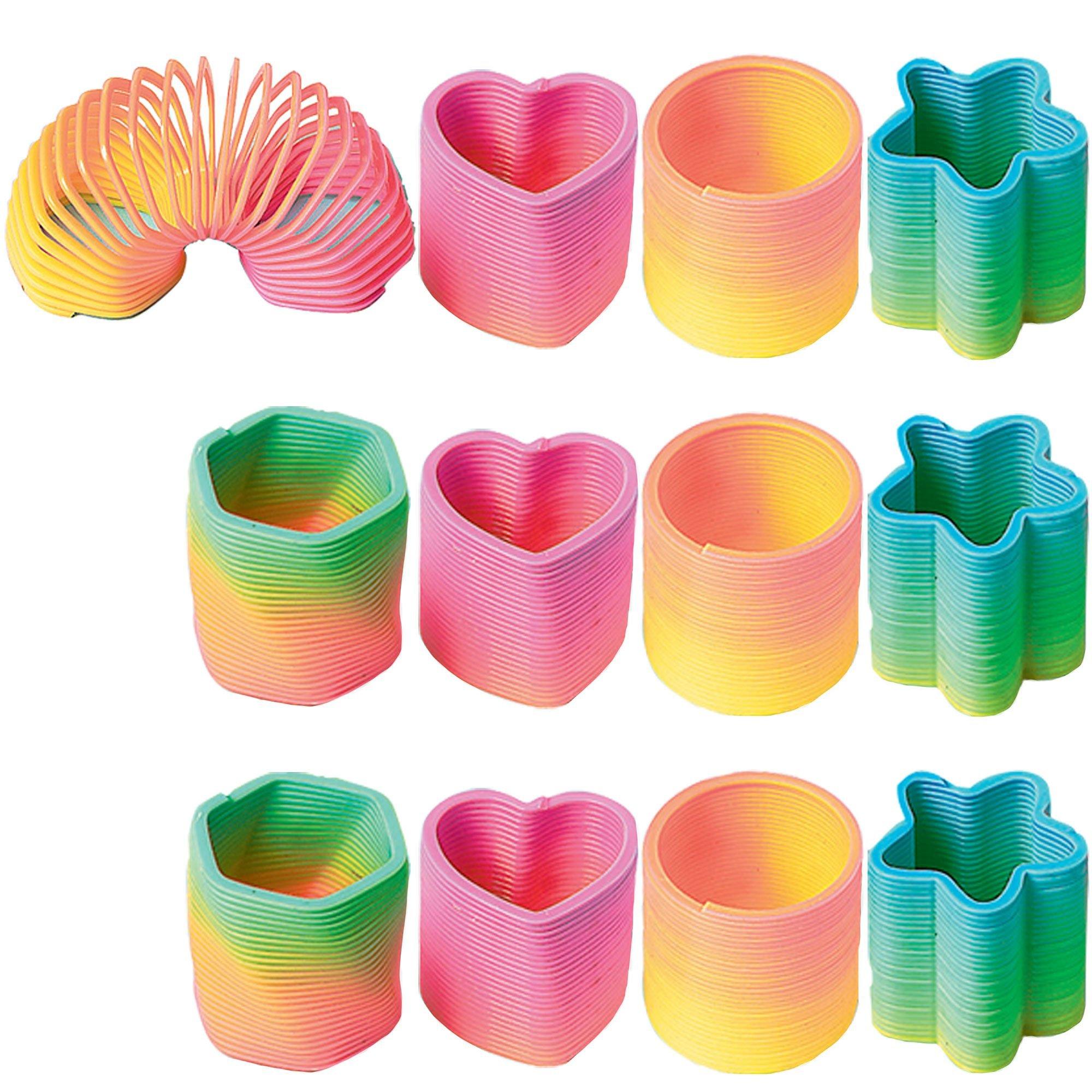 Assorted Springs 12ct ?C Colorful Heart. Star & Circle Spring Party Favors