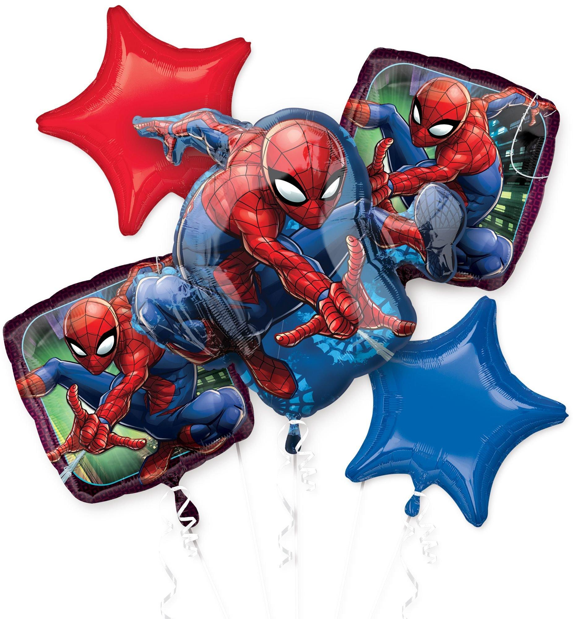 Spider-Man Webbed Wonder Foil Balloon Bouquet. 5pc
