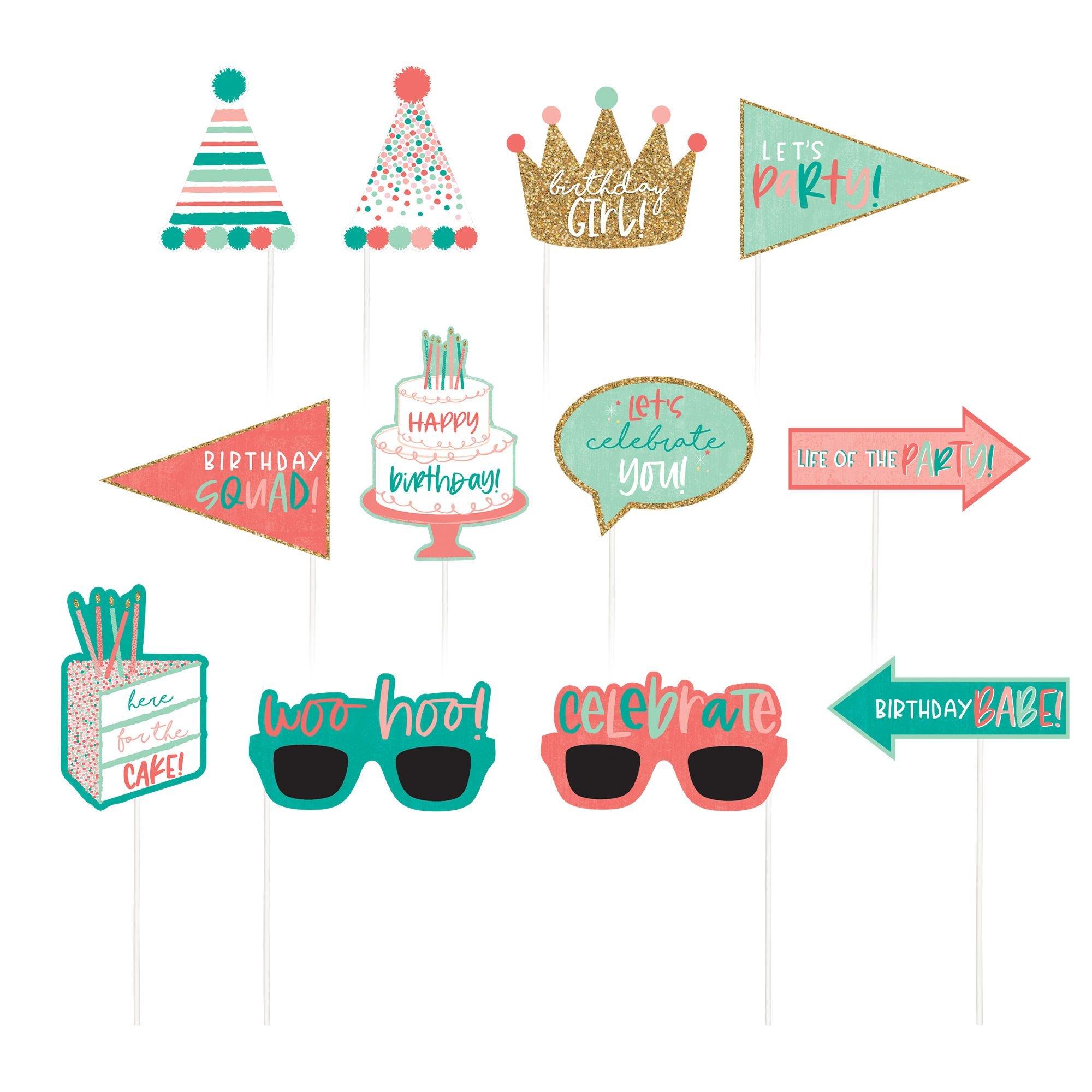 Happy Cake Day Birthday Photo Booth Kit 16pc - Image 2