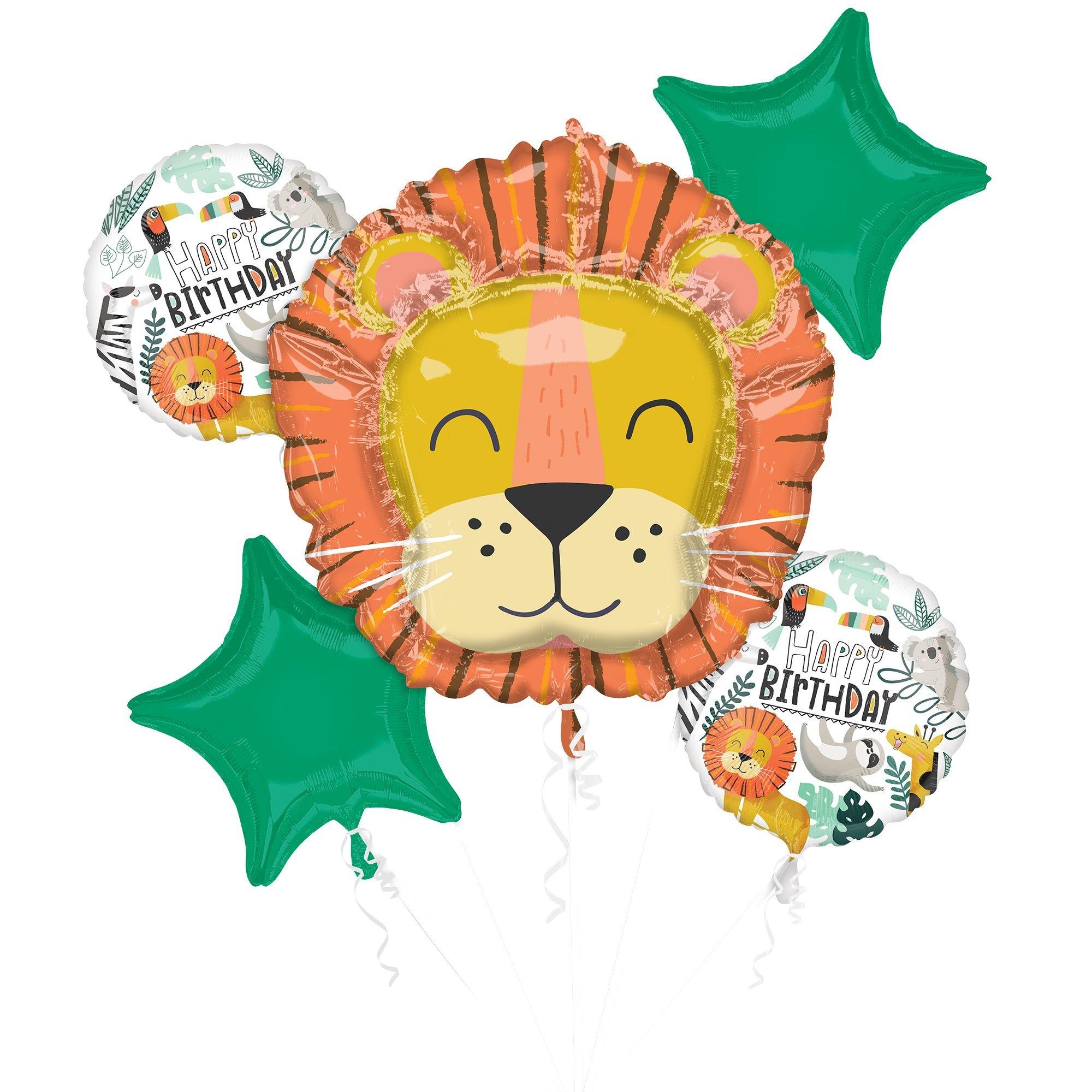Get Wild Jungle Foil Balloon Bouquet. 5pc