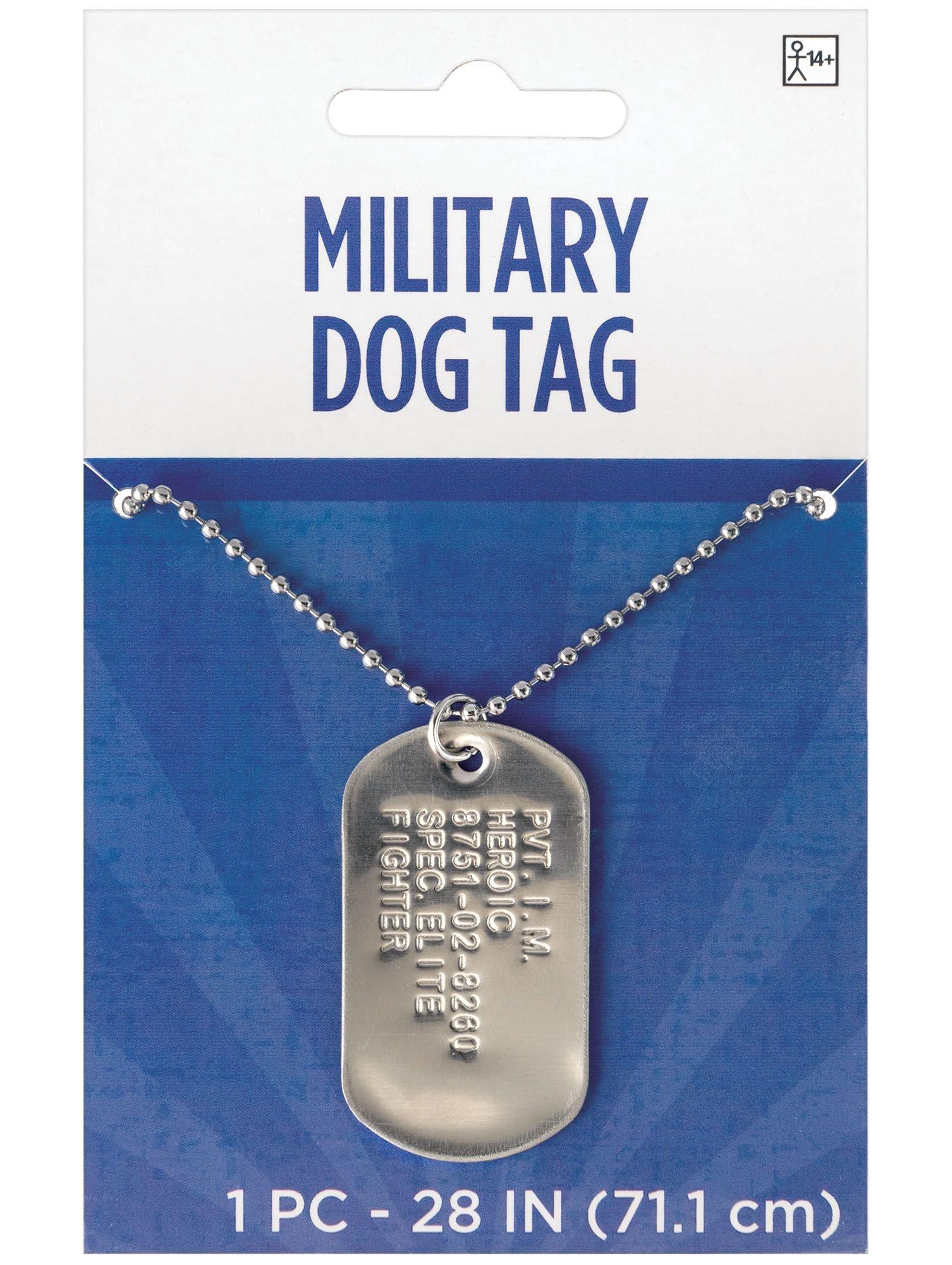 Silver Military Metal Dog Tag Necklace - Image 2