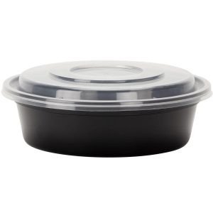 Round Plastic Microwave Tray Container. 9in. 48oz. 3ct