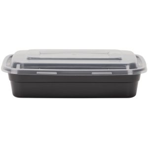 Rectangular Plastic Microwave Tray Container. 8in. 38oz. 4ct