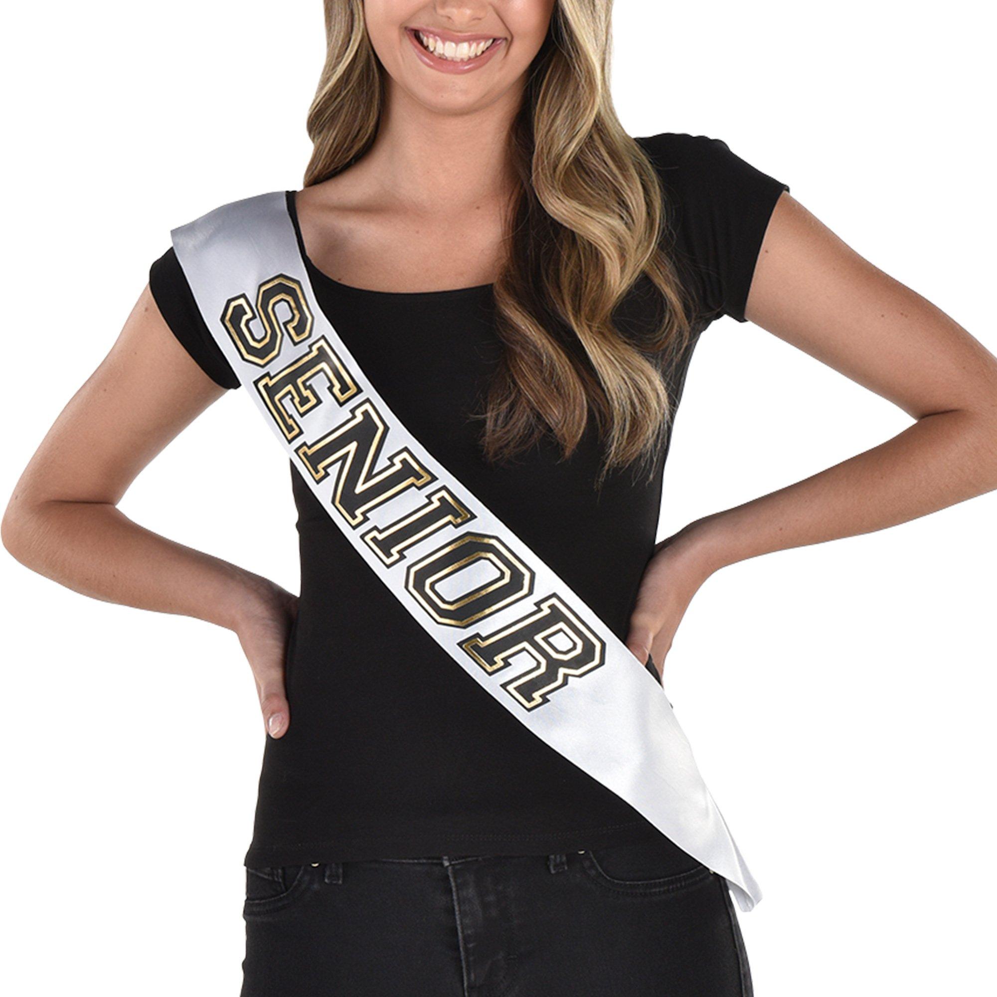 Black. Gold. & White Senior Sash