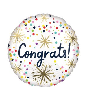 Confetti Sprinkle Congrats Foil Balloon. 18in