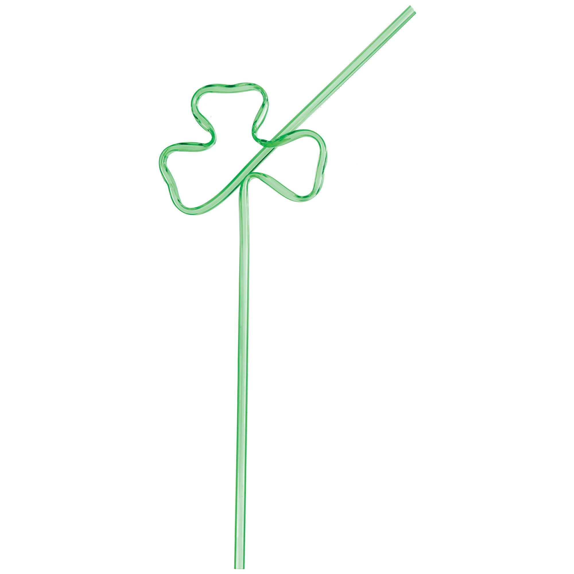 St. Patrick's Day Shamrock Straw. 11in
