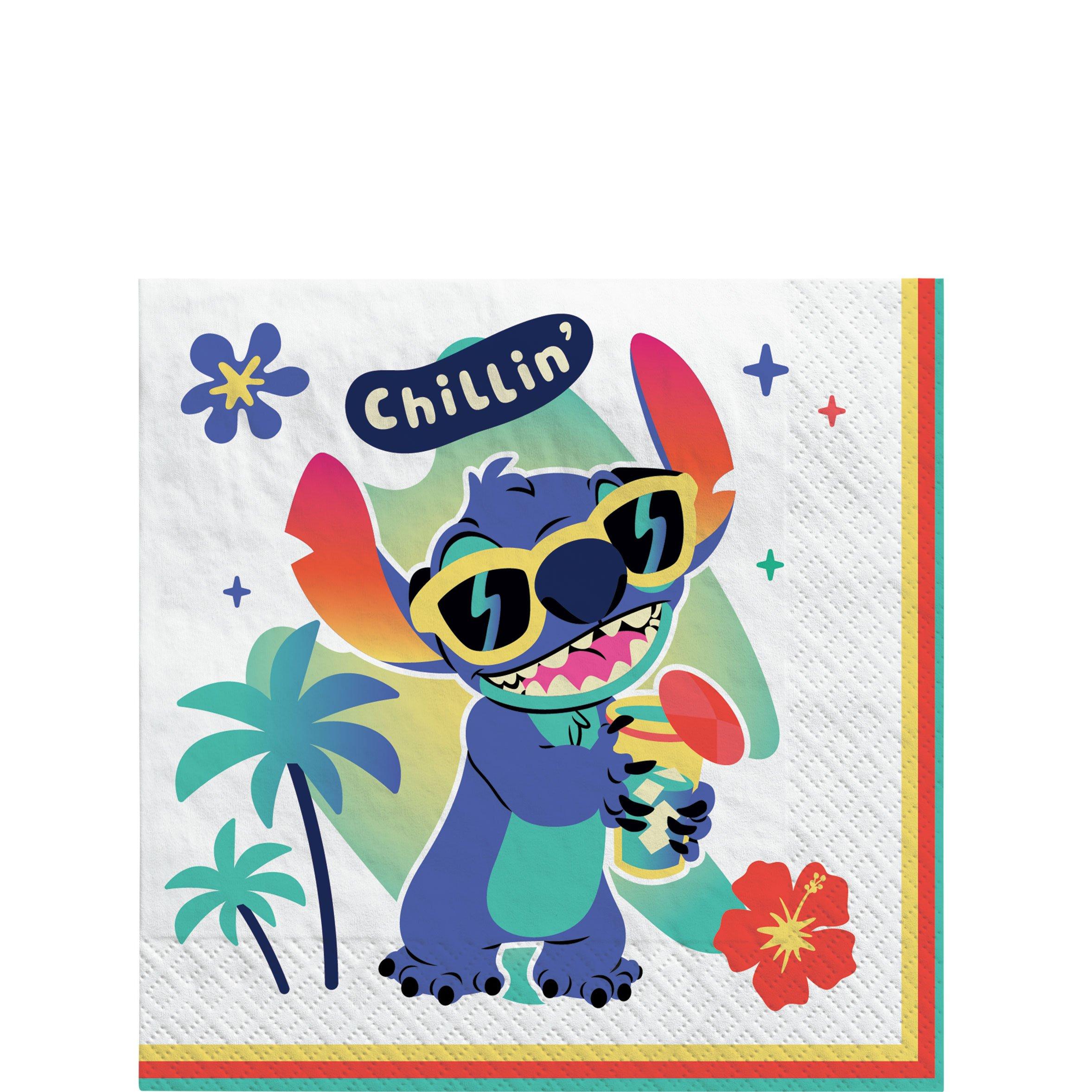 Stitch Aloha Beverage Napkins. 5in. 16ct - Disney Lilo & Stitch