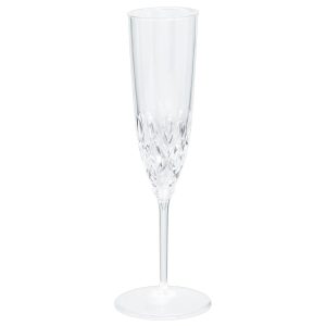 20ct Clear Premium Plastic Champagne Flutes ?C 4.5oz BPA-Free with Cut Glass Look