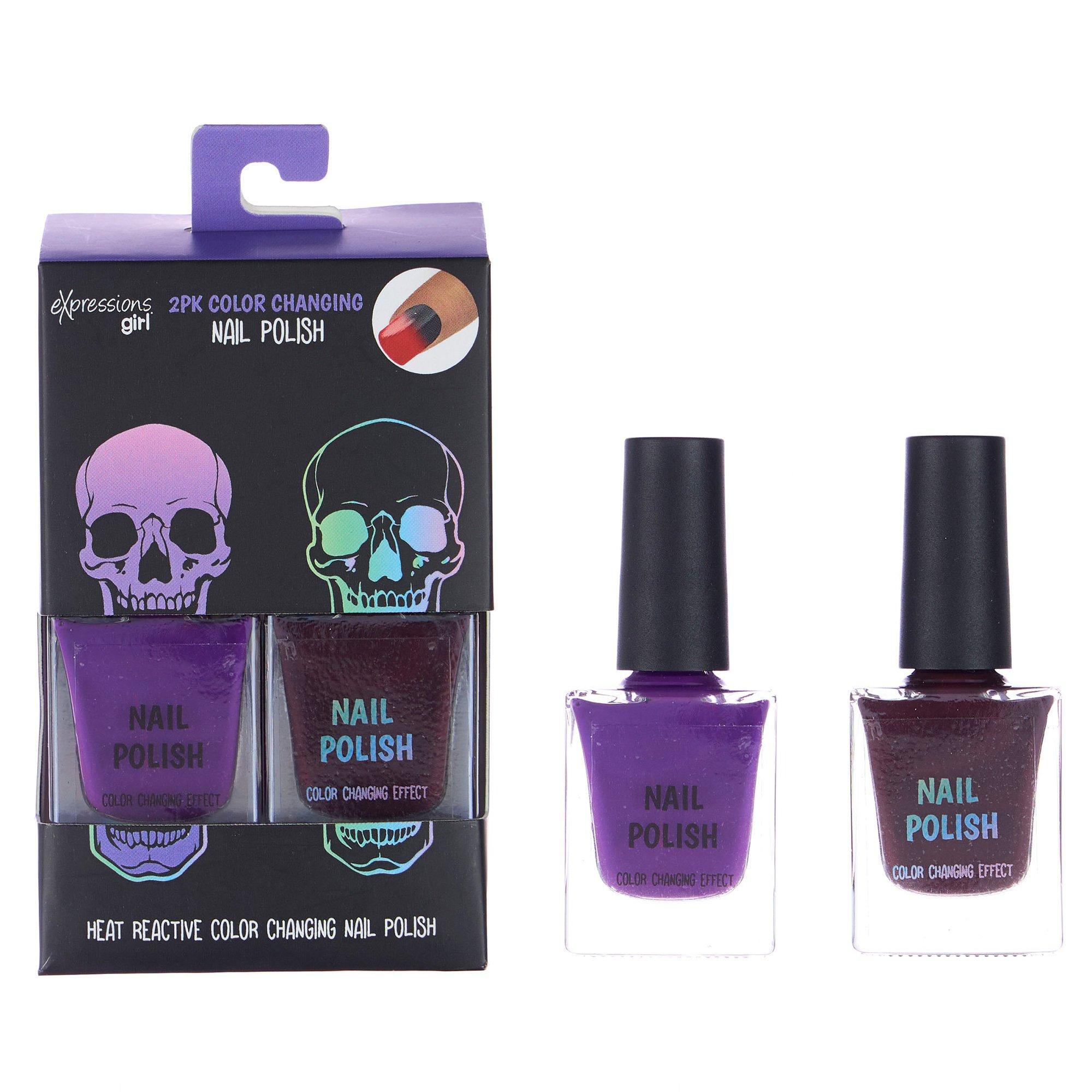 Heat Reactive Color Changing Halloween Nail Polishes. 2pc
