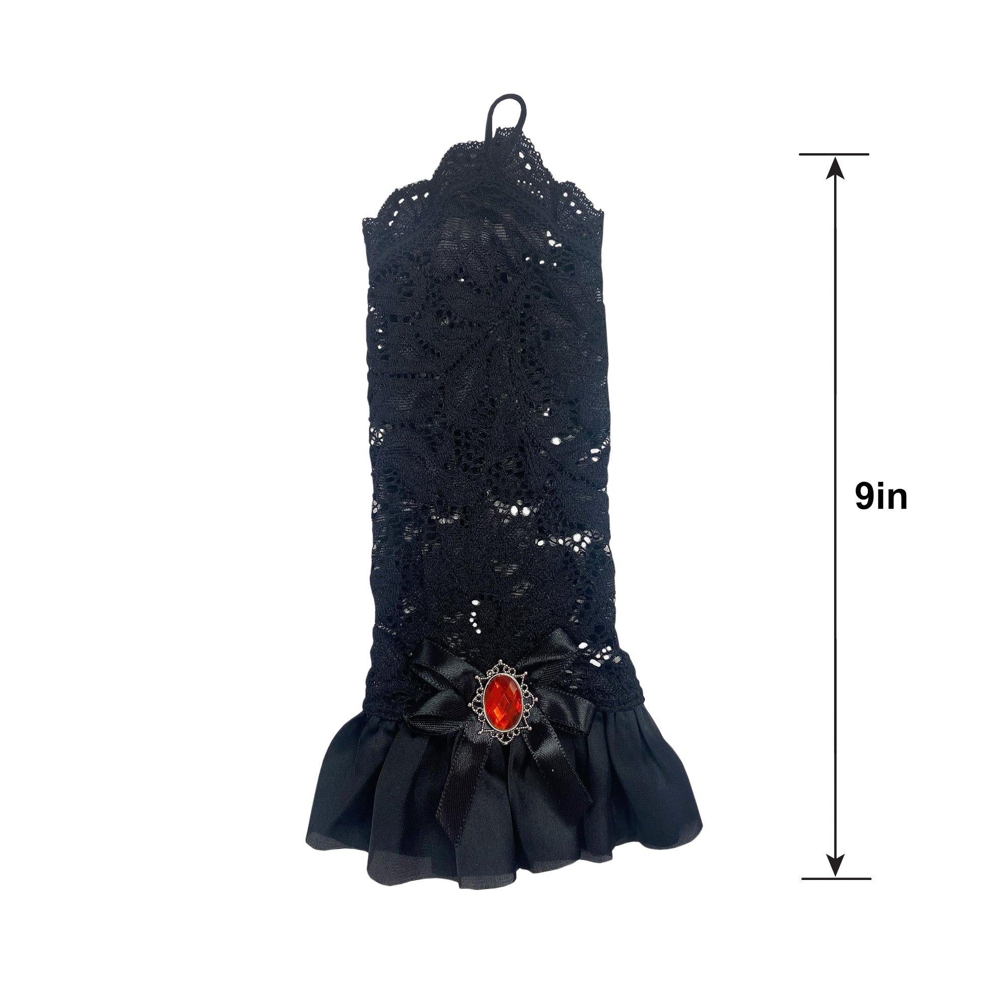 Adult Black Princess Lace Glovelettes - Image 3