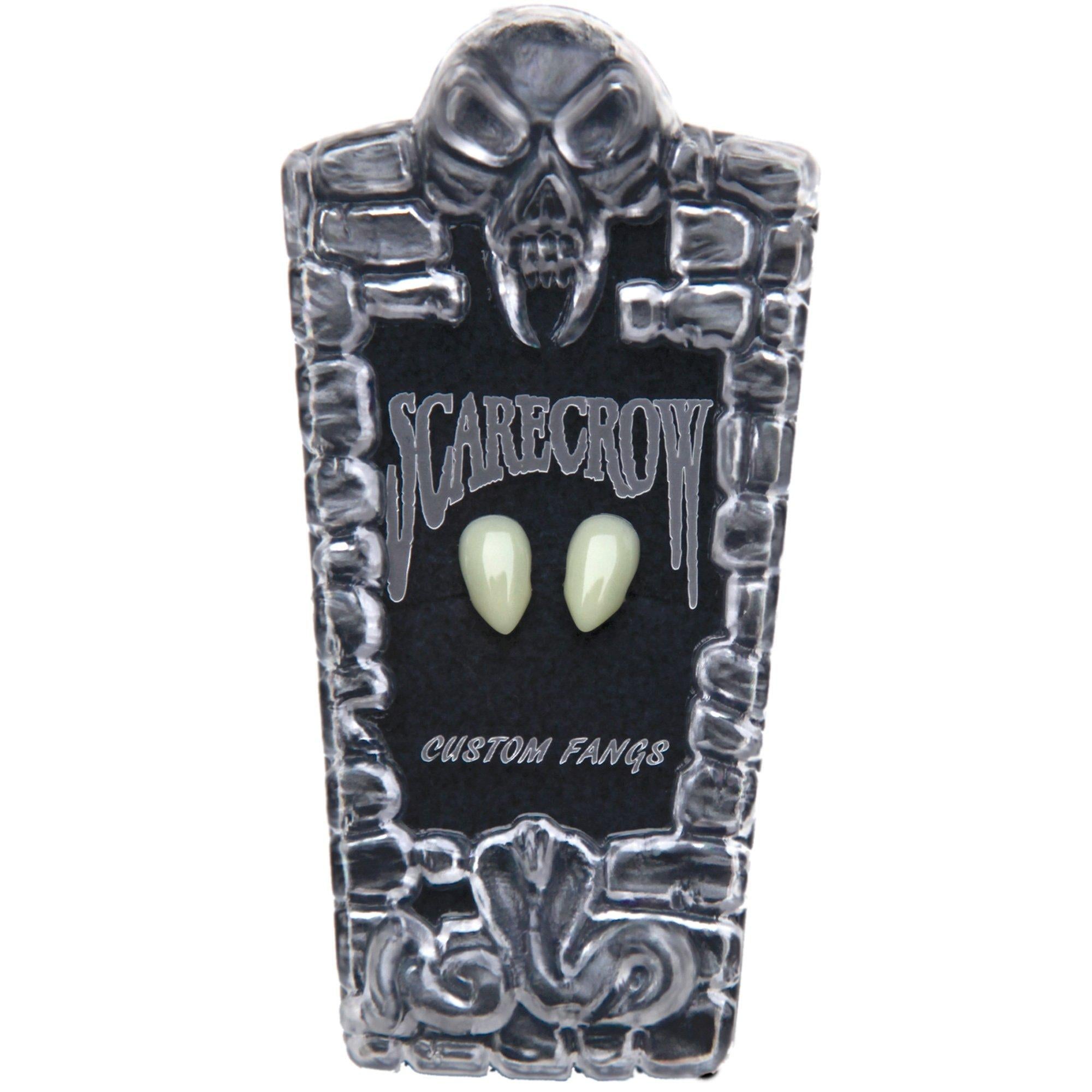 Scarecrow? Glow-in-the-Dark Deluxe Vampire Fang Set. 14mm. 2pc