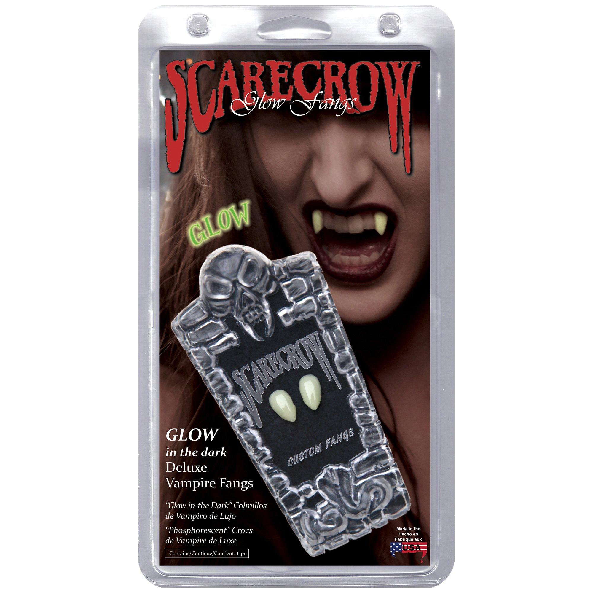 Scarecrow? Glow-in-the-Dark Deluxe Vampire Fang Set. 14mm. 2pc - Image 4