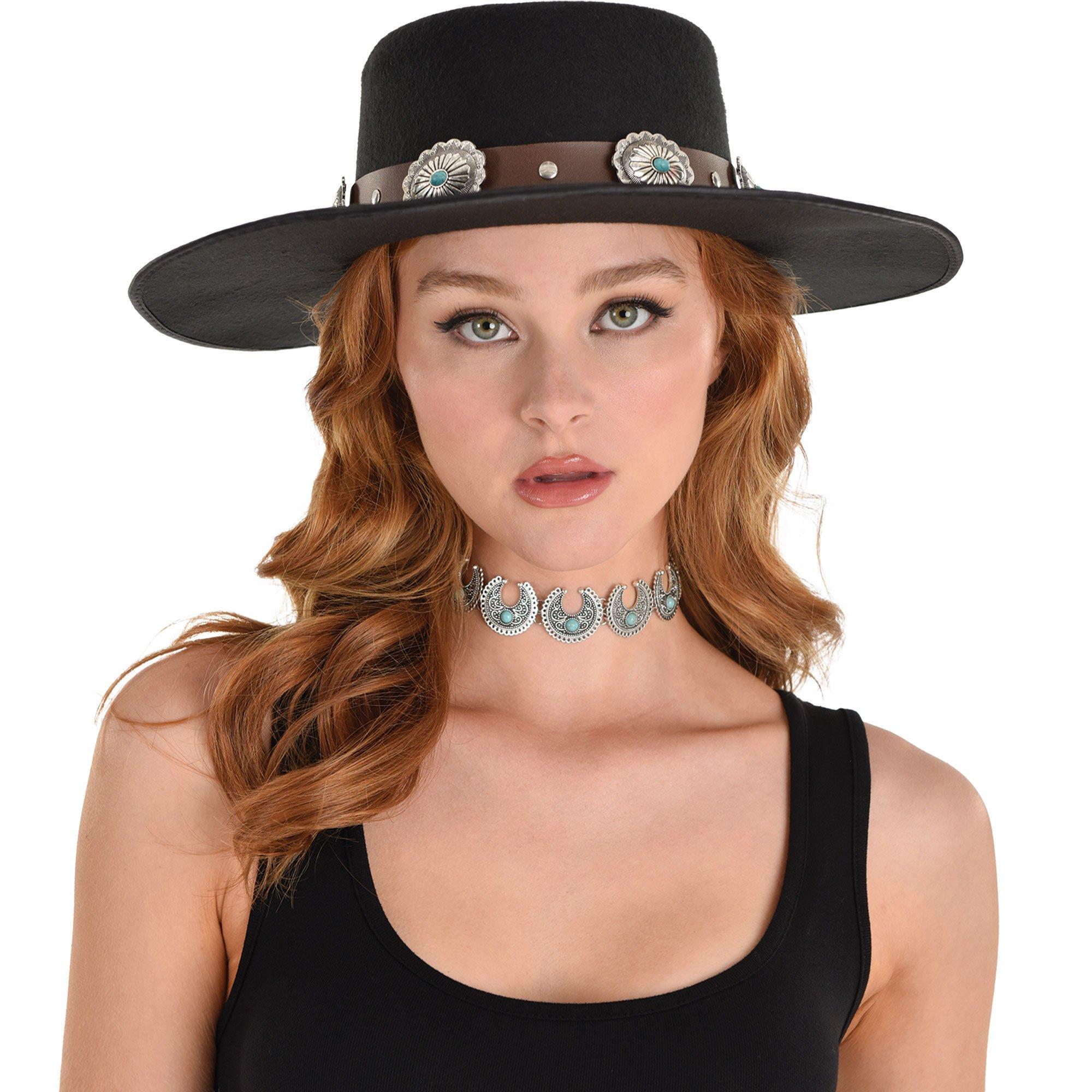 Western Faux Turquoise Metal Choker Necklace - Image 3