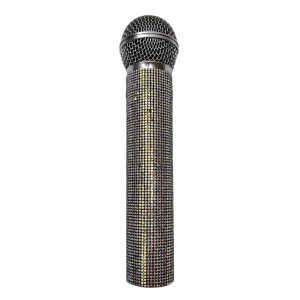 Silver Rhinestone Microphone Prop