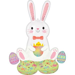 AirLoonz? Easter Bunny Foil Balloon. 3.75ft - Bunny Love