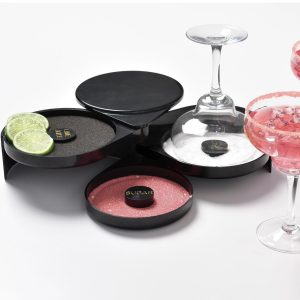 3-Tier Cocktail Rimmer ?C Salt. Sugar & Garnish Tray