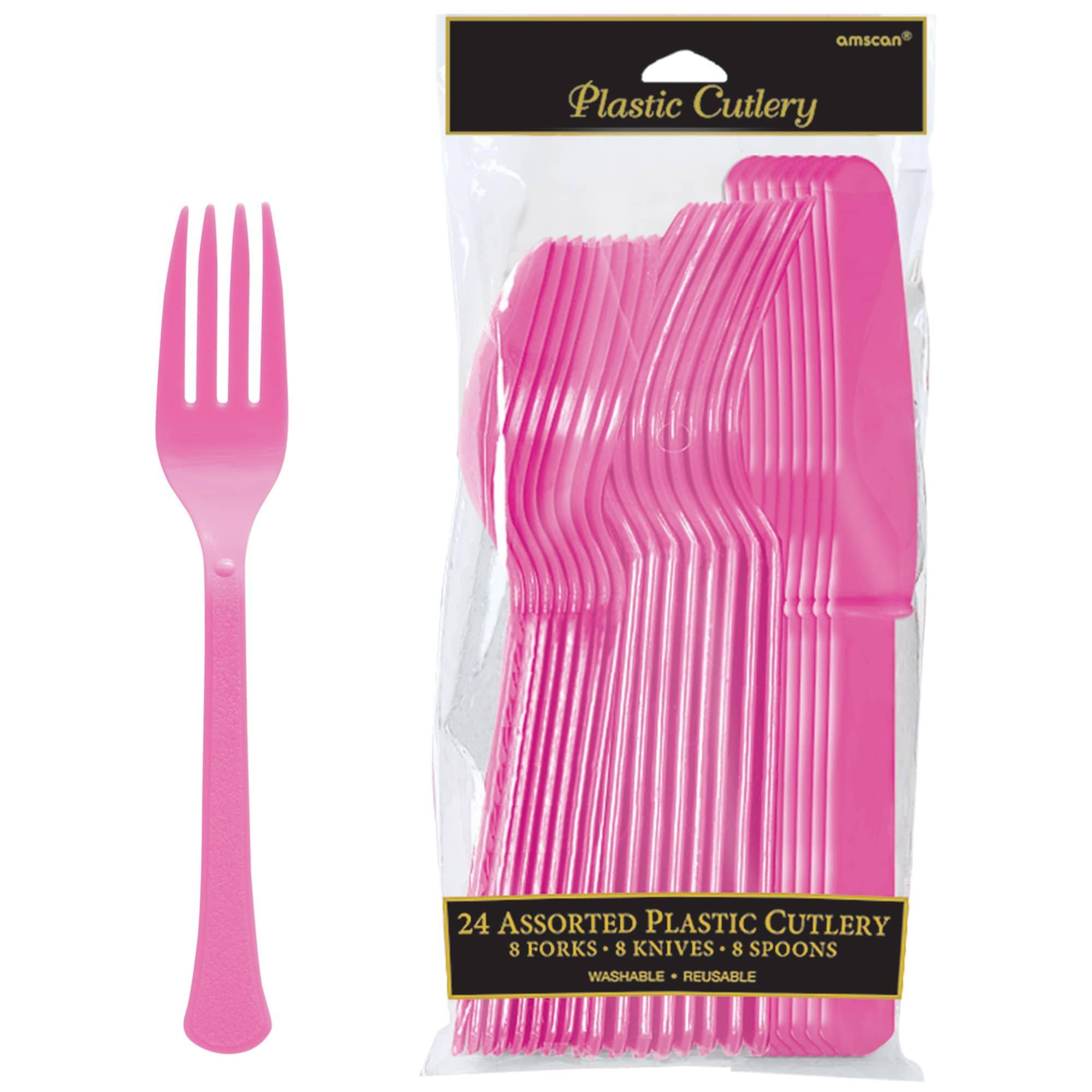 Plastic Cutlery Set. 24ct. Assorted Colors - Image 4