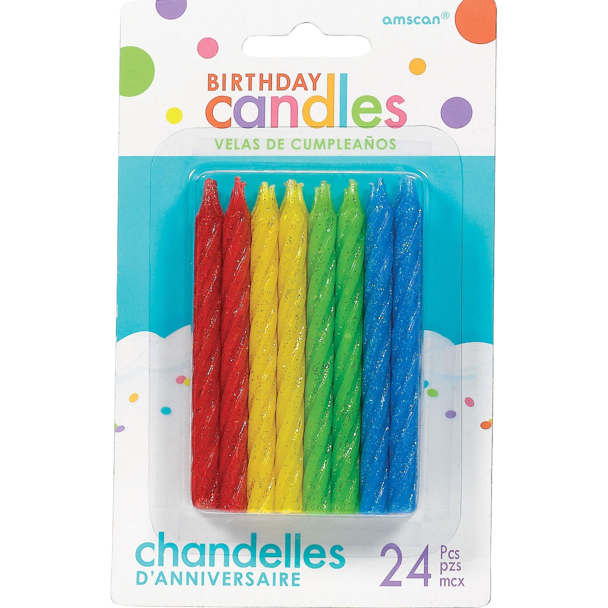 Glitter Spiral Birthday Candles. 24ct. Assorted Colors - Image 4