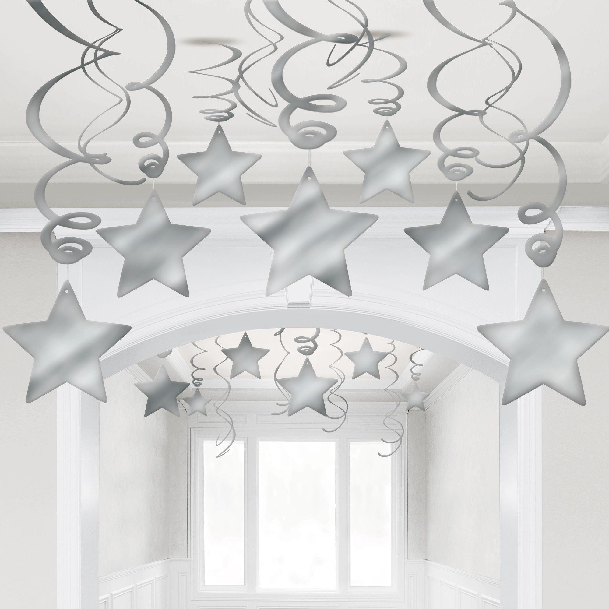 Star Swirl Decorations. 30ct. Assorted Colors