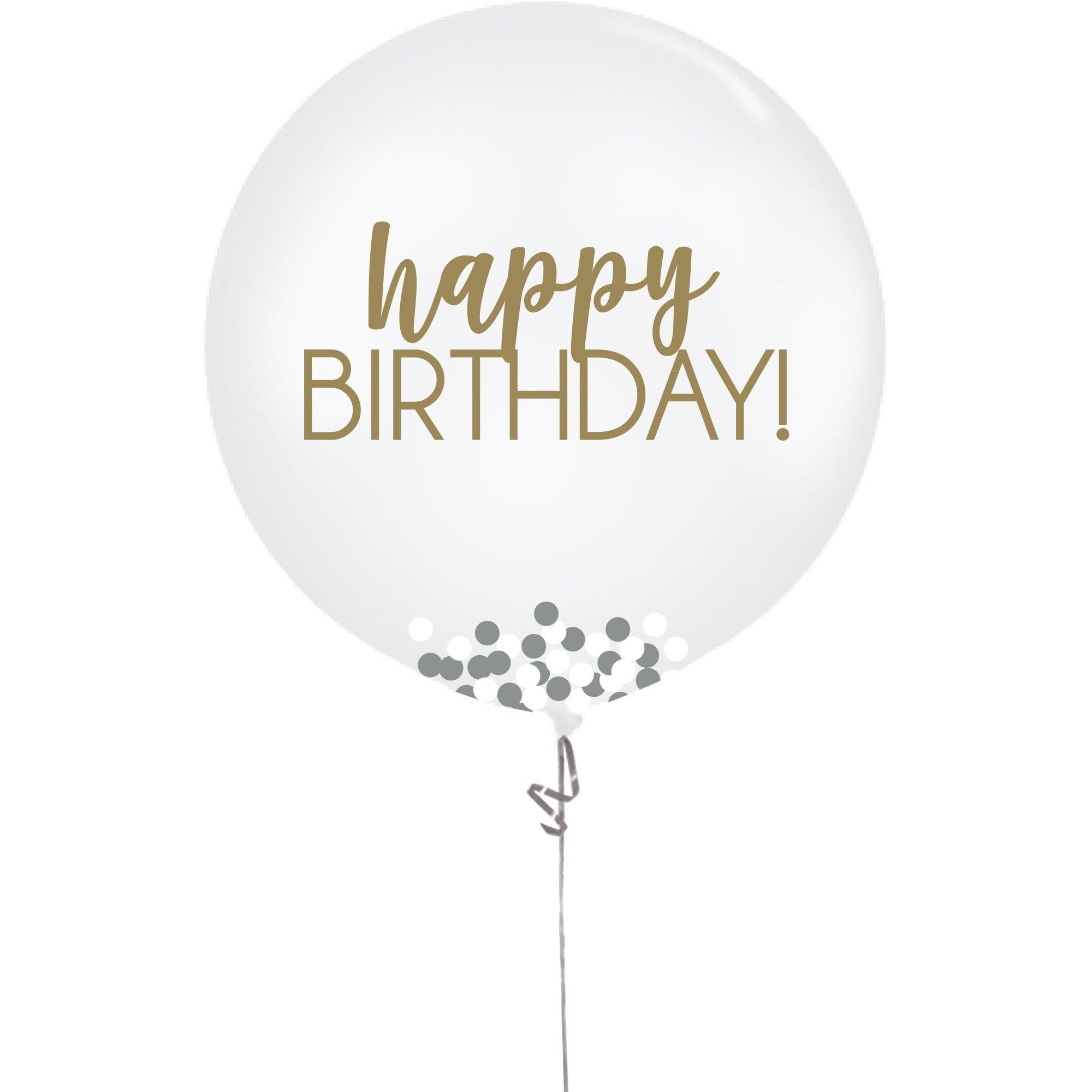Happy Birthday Confetti Balloon. 24in. Assorted Colors