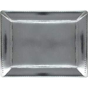 Metallic Paper Rectangular Platters. 16in. 2ct. Assorted Colors