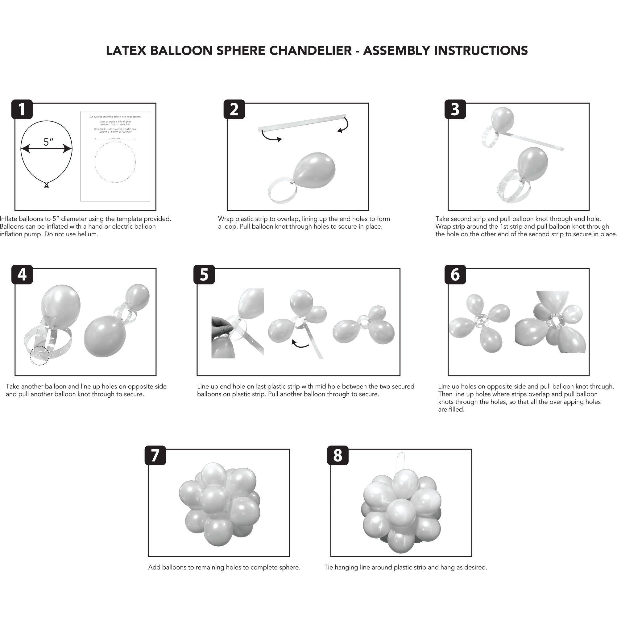 Air-Filled Latex Balloon Chandelier Sphere Kit. Assorted Colors - Image 4