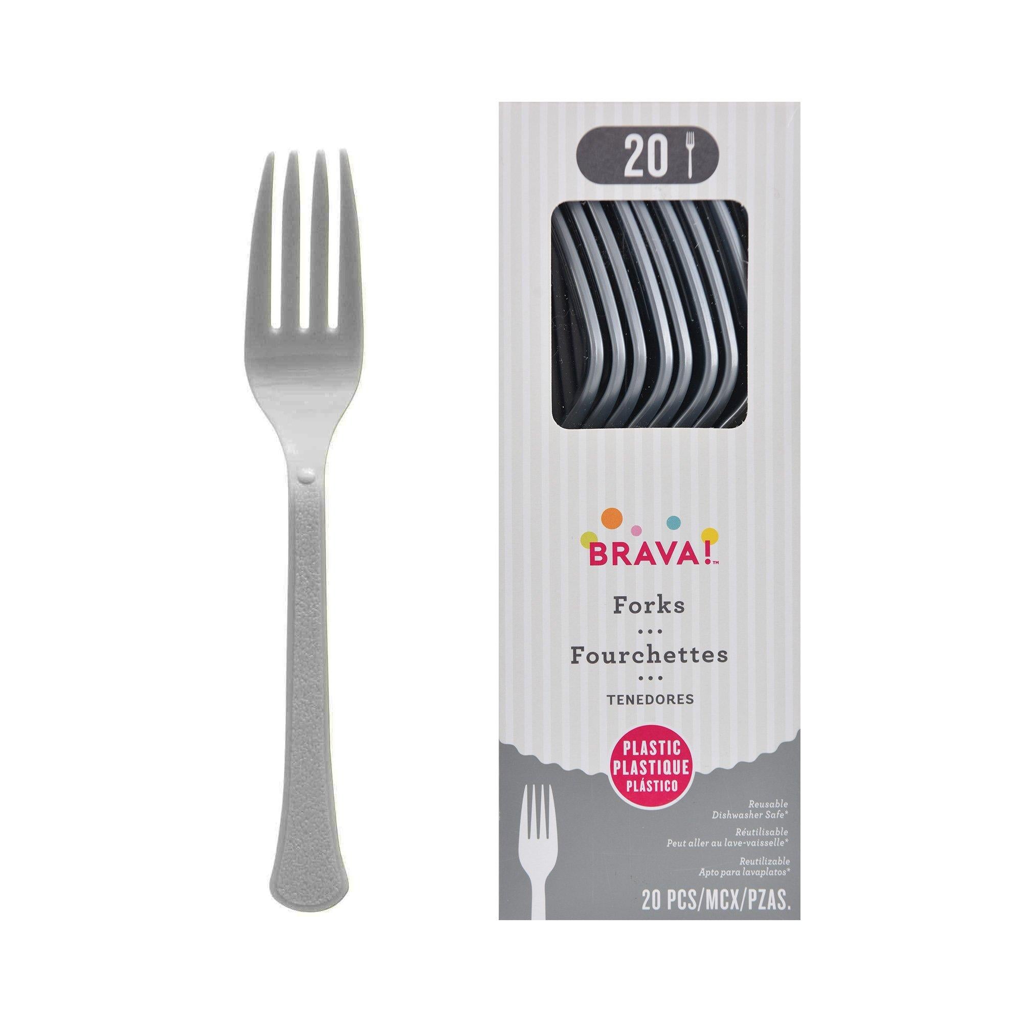 Plastic Forks. Assorted Colors. Multiple Counts