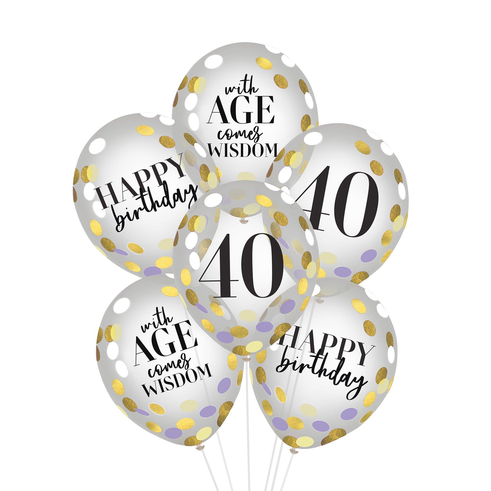 Party Of The Ages Birthday Latex Balloons. 6ct. Ages