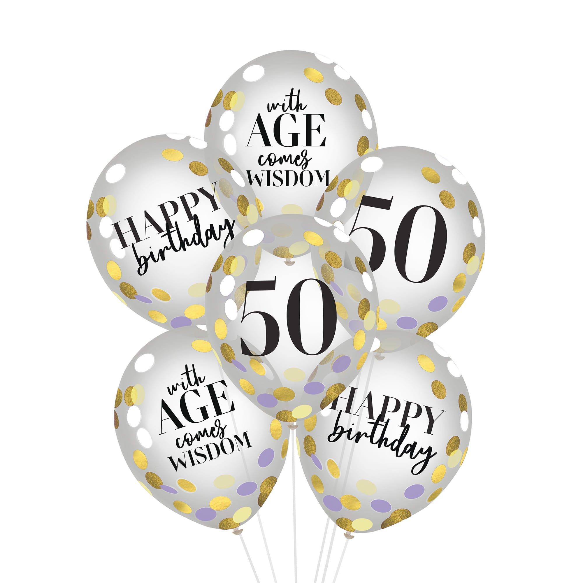 Party Of The Ages Birthday Latex Balloons. 6ct. Ages - Image 2