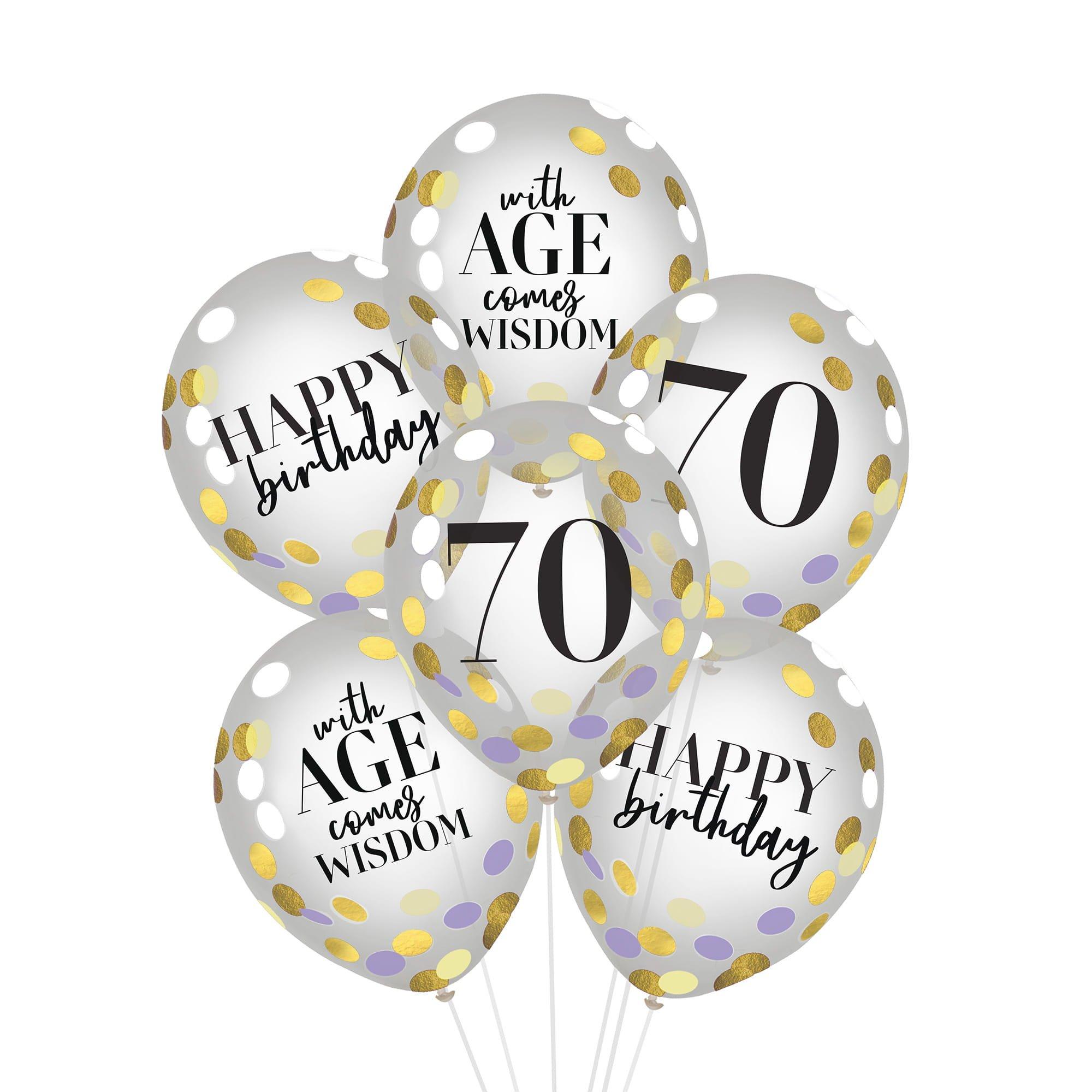 Party Of The Ages Birthday Latex Balloons. 6ct. Ages - Image 3