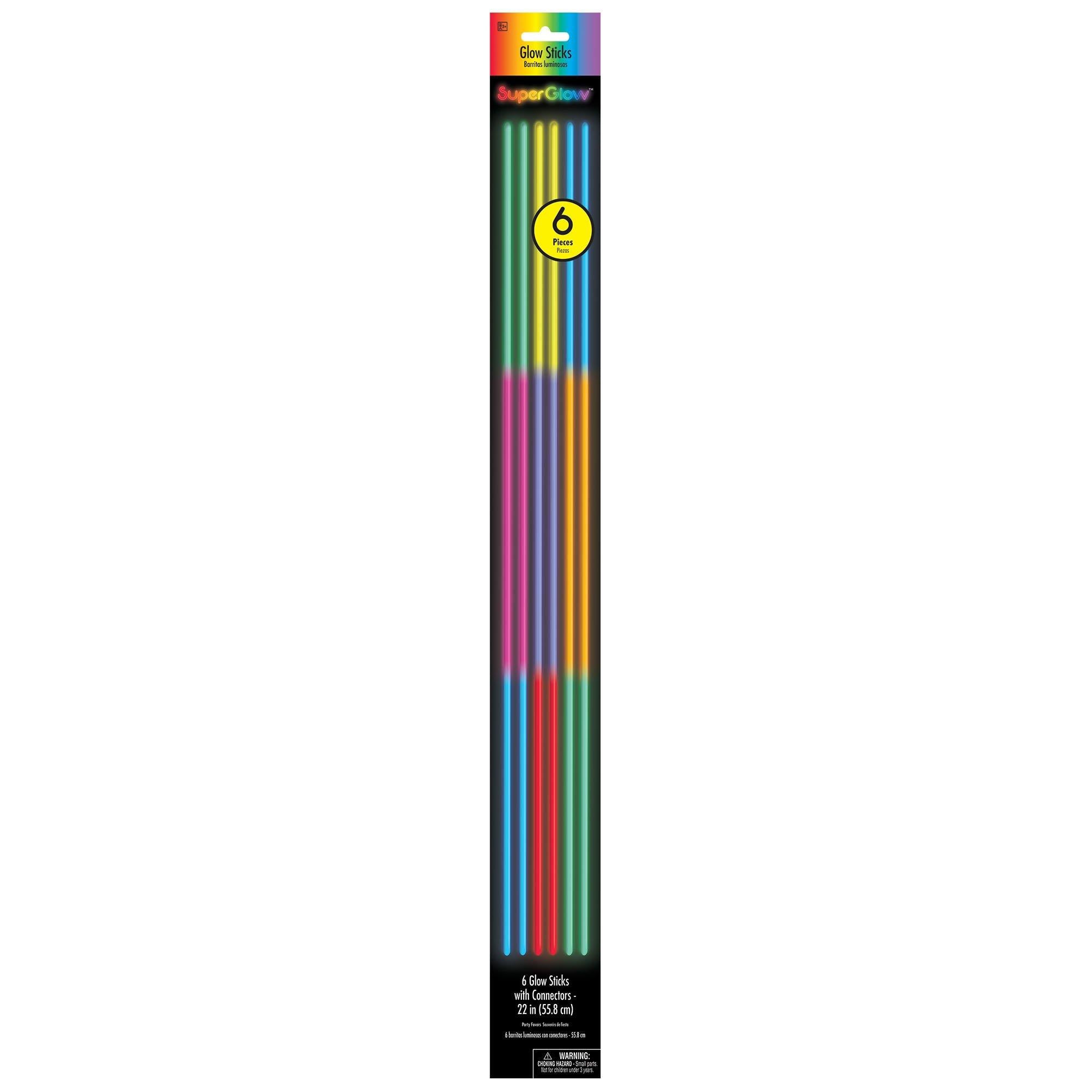 Tri-Color Glow Sticks with Connectors. 22in. Multiple Counts
