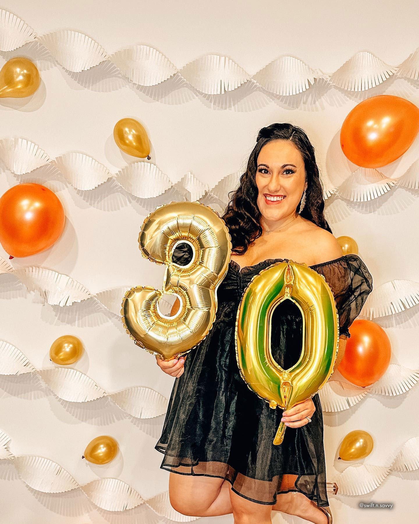 13in Air-Filled White Gold Number (0-9) Balloon - Image 16