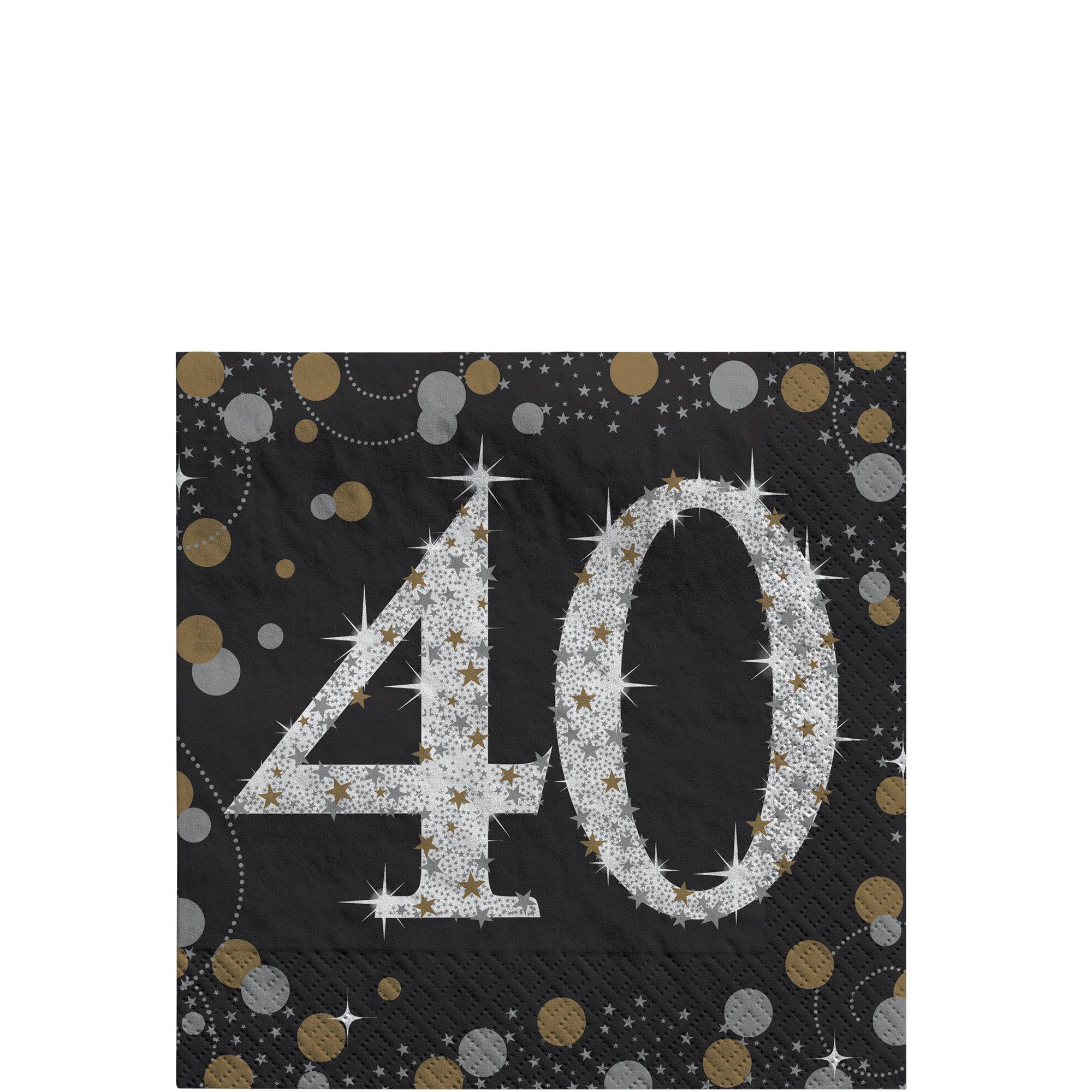 Milestone Beverage Napkins. 16ct - Sparkling Celebration. Ages 30. 40. 50. 60 - Image 4