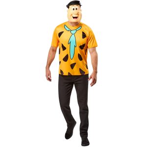 Men's The Flintstones Ben Cooper Fred Flintstone T-Shirt and Half Mask