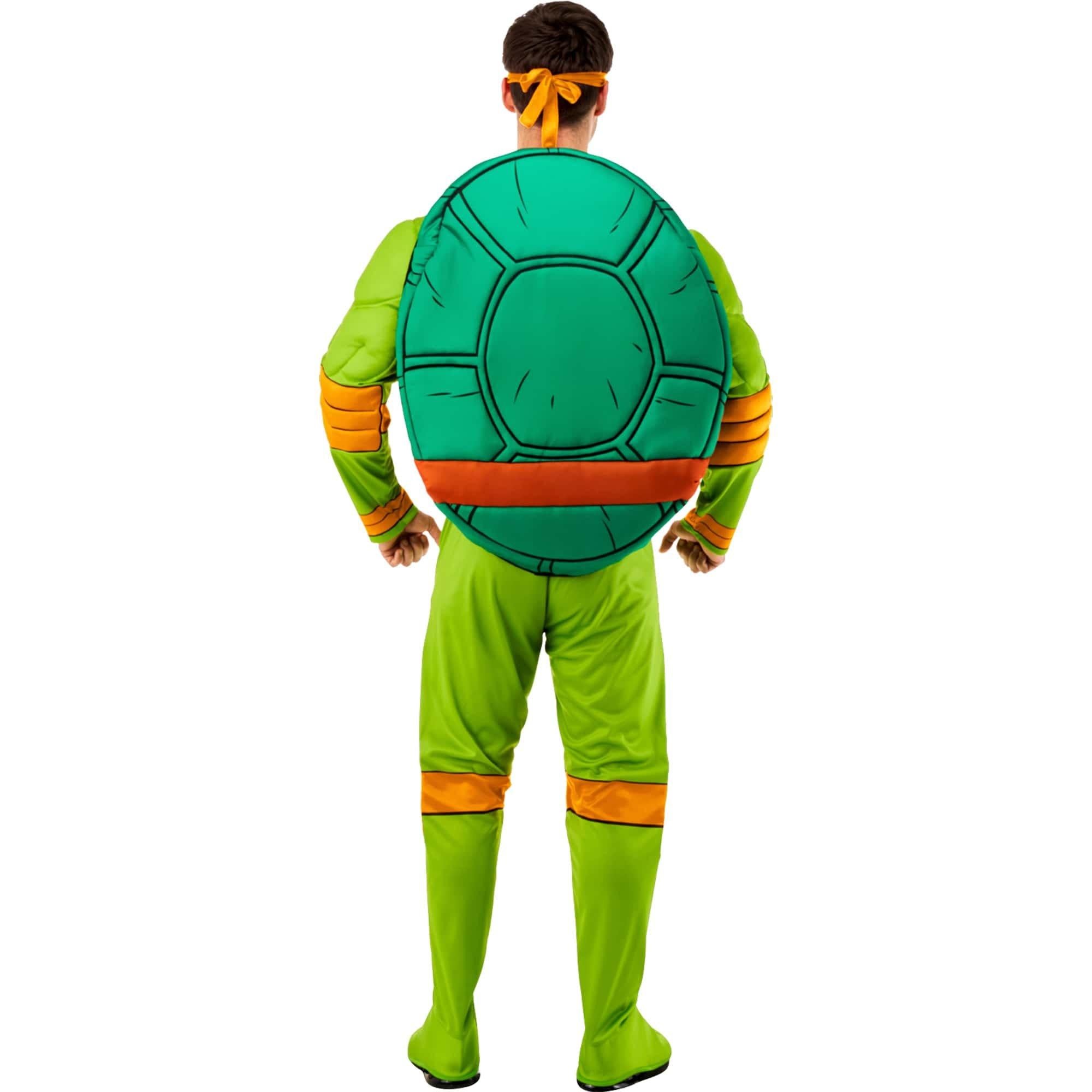 Men's Retro Teenage Mutant Ninja Turtles Michelangelo Padded Jumpsuit Costume - Deluxe - Image 2